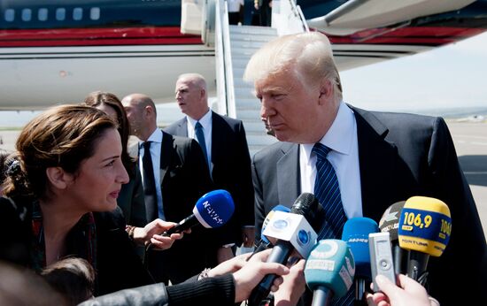 American business magnate Donald Trump arrives in Tbilisi