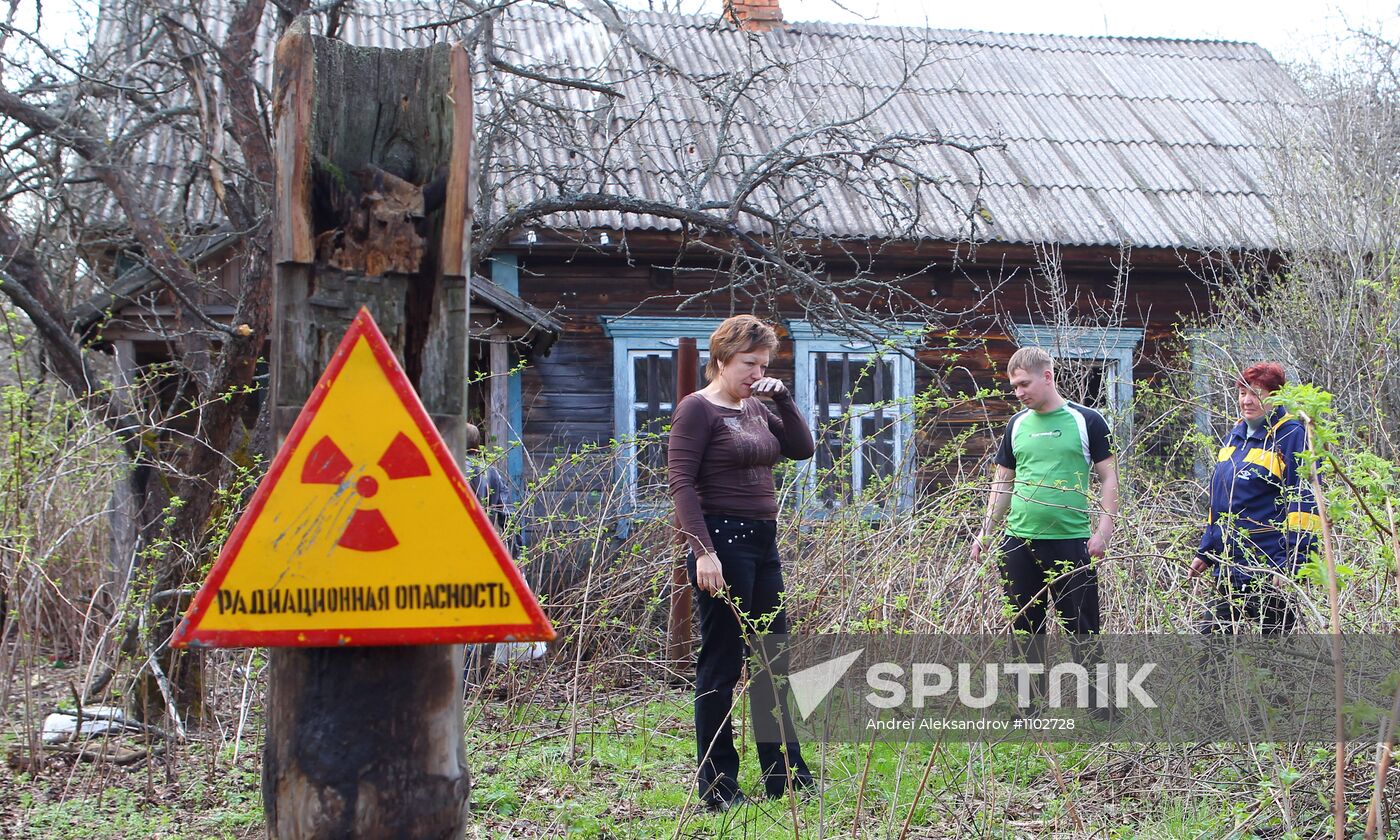 Village at exclusion zone around Chernobyl nuclear power plant