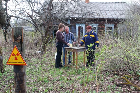 Village at exclusion zone around Chernobyl nuclear power plant