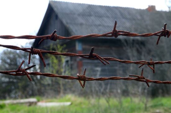 Village at exclusion zone around Chernobyl nuclear power plant