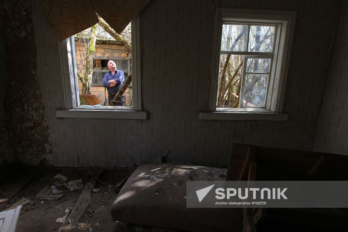 Village at exclusion zone around Chernobyl nuclear power plant