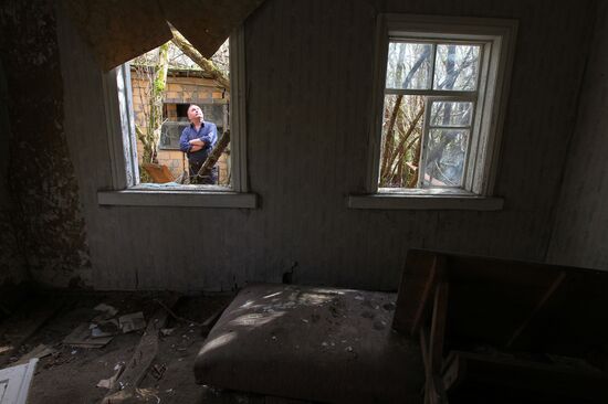 Village at exclusion zone around Chernobyl nuclear power plant