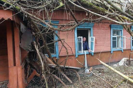 Village at exclusion zone around Chernobyl nuclear power plant