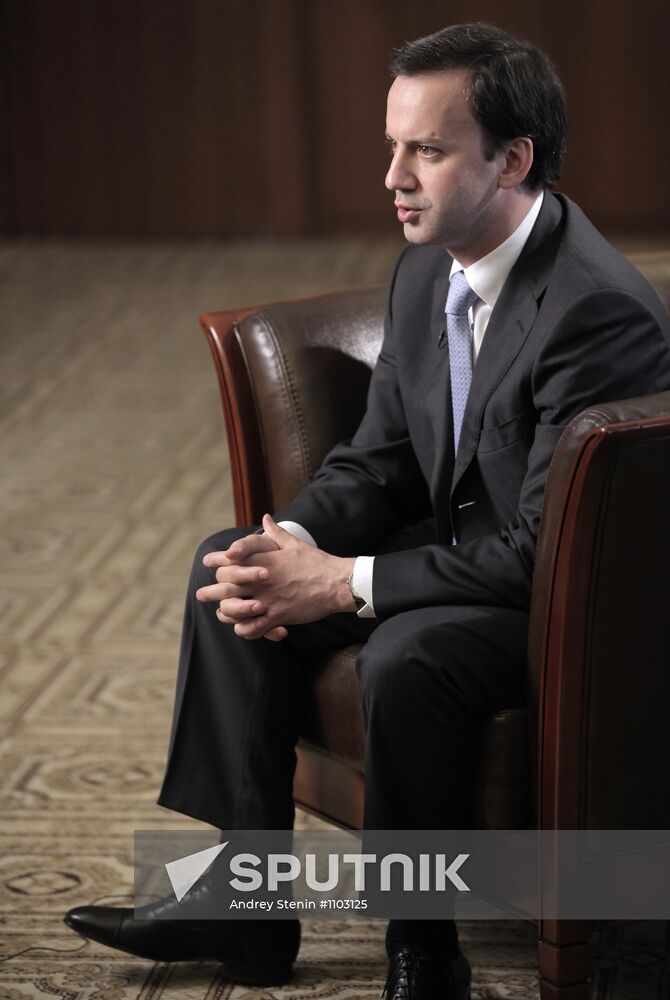 Russian Presidential Aide Arkady Dvorkovich gives interview