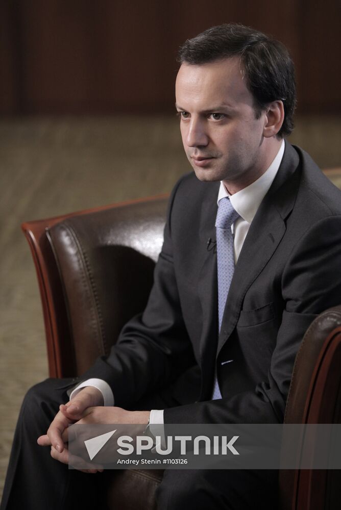 Russian Presidential Aide Arkady Dvorkovich gives interview