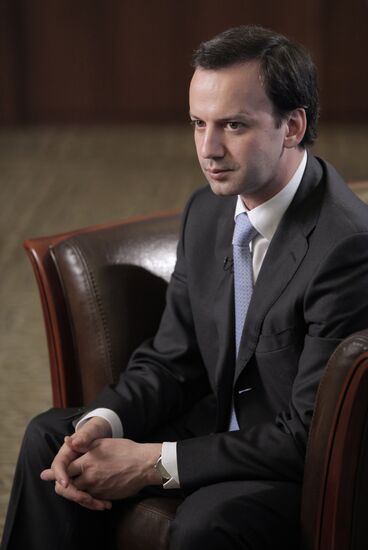 Russian Presidential Aide Arkady Dvorkovich gives interview