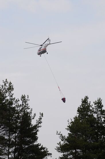 Russia MChS training to put out forest fires in Moscow