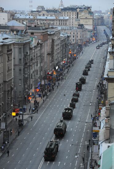 Military equipment on Tverskaya street