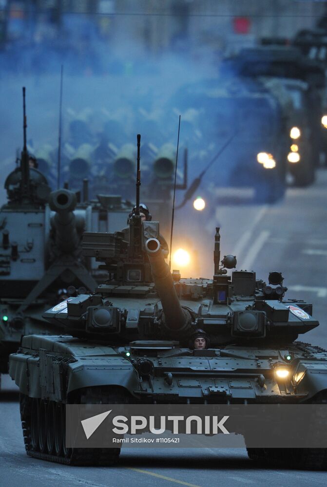 Military equipment on Tverskaya Street