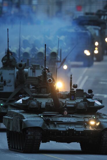 Military equipment on Tverskaya Street
