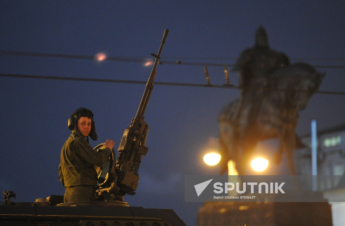 Military equipment on Tverskaya street