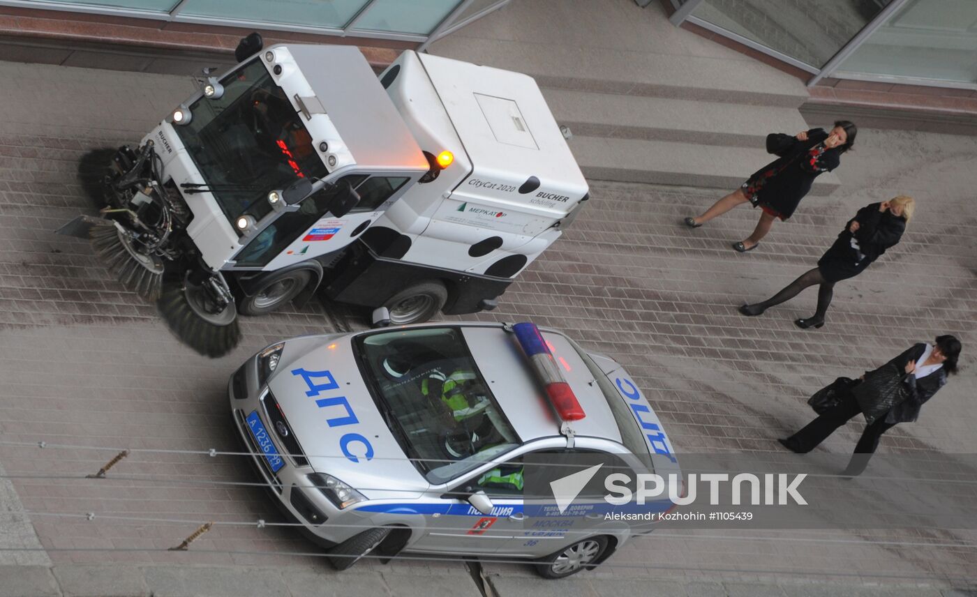 Military equipment on Tverskaya street