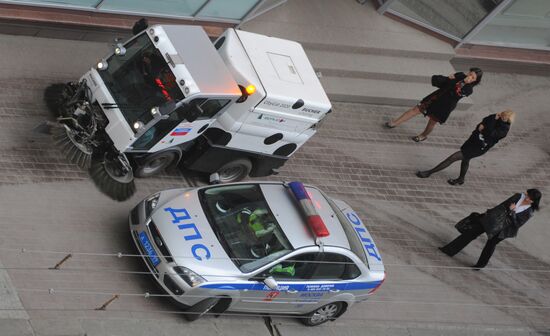 Military equipment on Tverskaya street