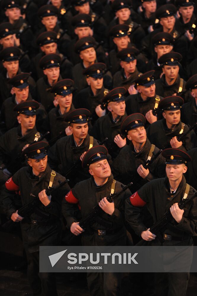 Victory Parade rehearsal on Red Square