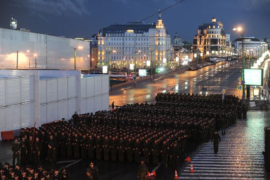 Rehearsal for Victory Day parade on Red Square