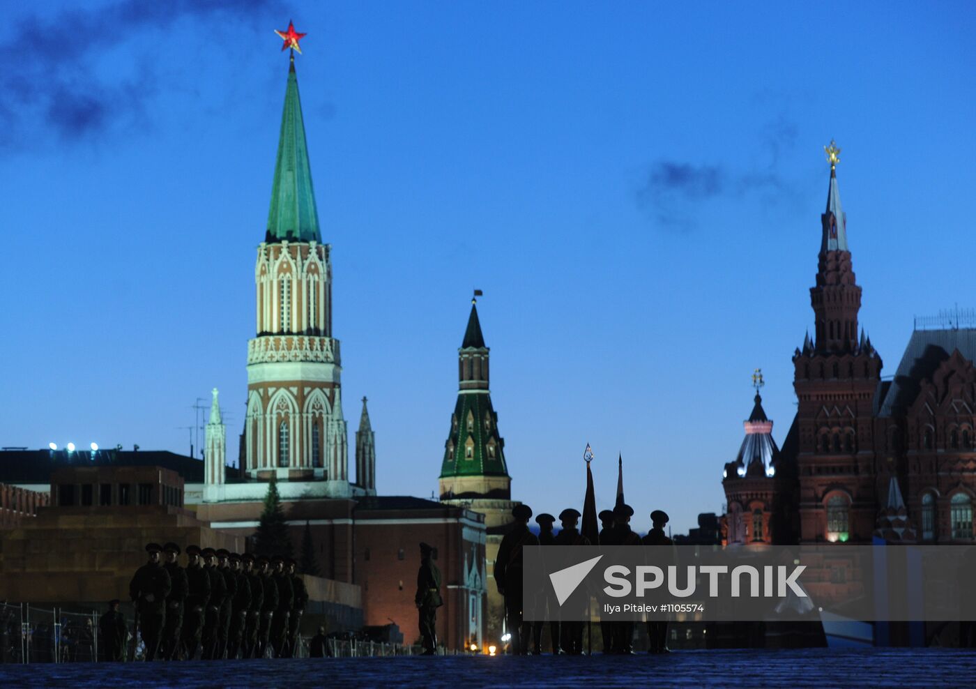 Rehearsal for Victory Day parade on Red Square