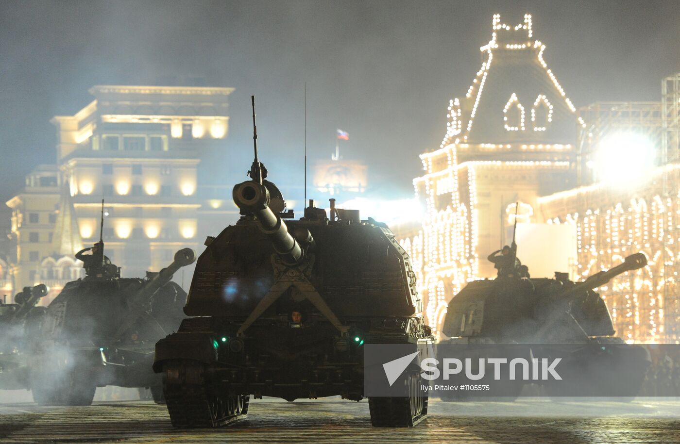 Rehearsal for Victory Day parade on Red Square