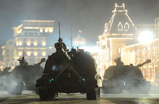 Rehearsal for Victory Day parade on Red Square