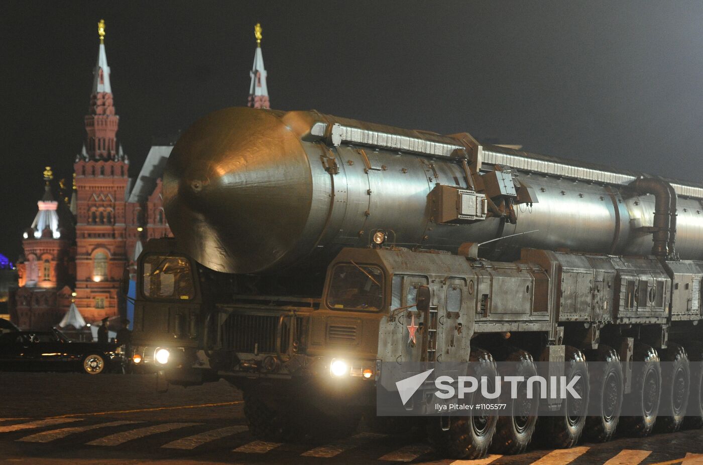 Rehearsal for Victory Day parade on Red Square