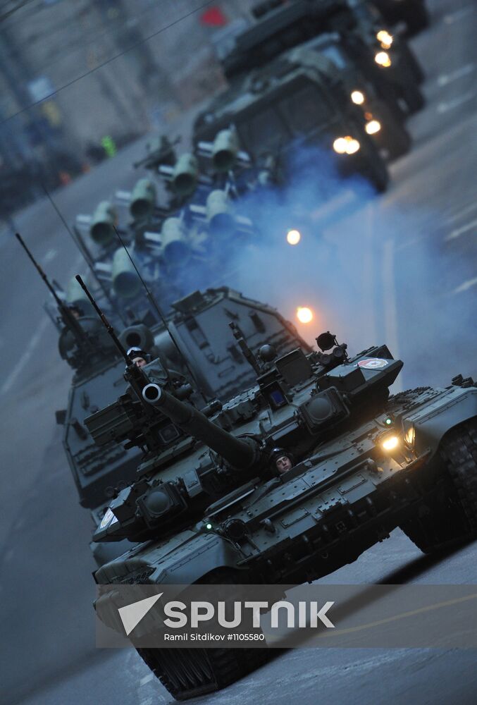 Military equipment on Tversakaya street