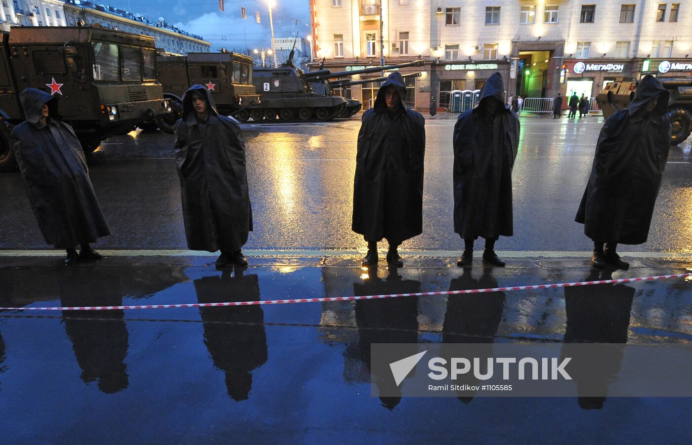Military equipment on Tversakaya street