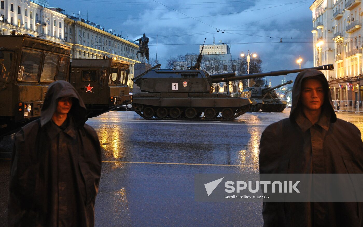 Military equipment on Tverskaya Street