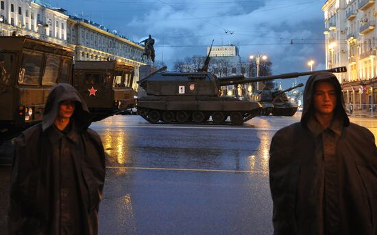 Military equipment on Tverskaya Street