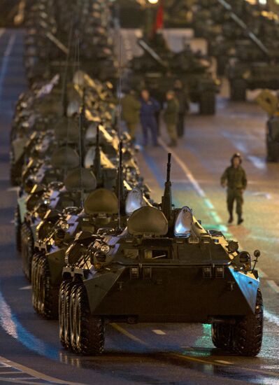 Military equipment on Tverskaya Street