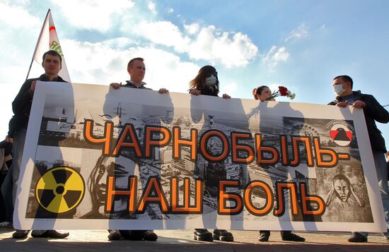 Belarusian opposition holds "Chernobyl Way" procession in Minsk