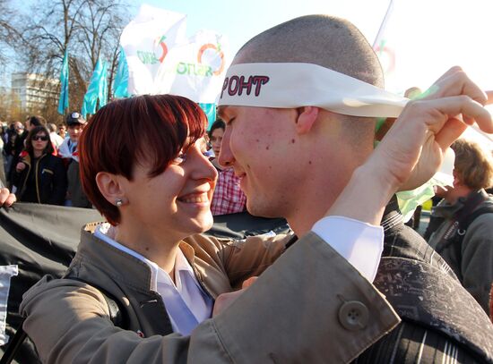 Belarusian opposition holds "Chernobyl Way" procession in Minsk