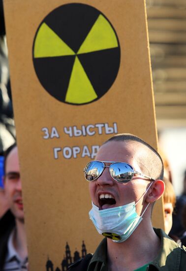 Belarusian opposition holds "Chernobyl Way" procession in Minsk