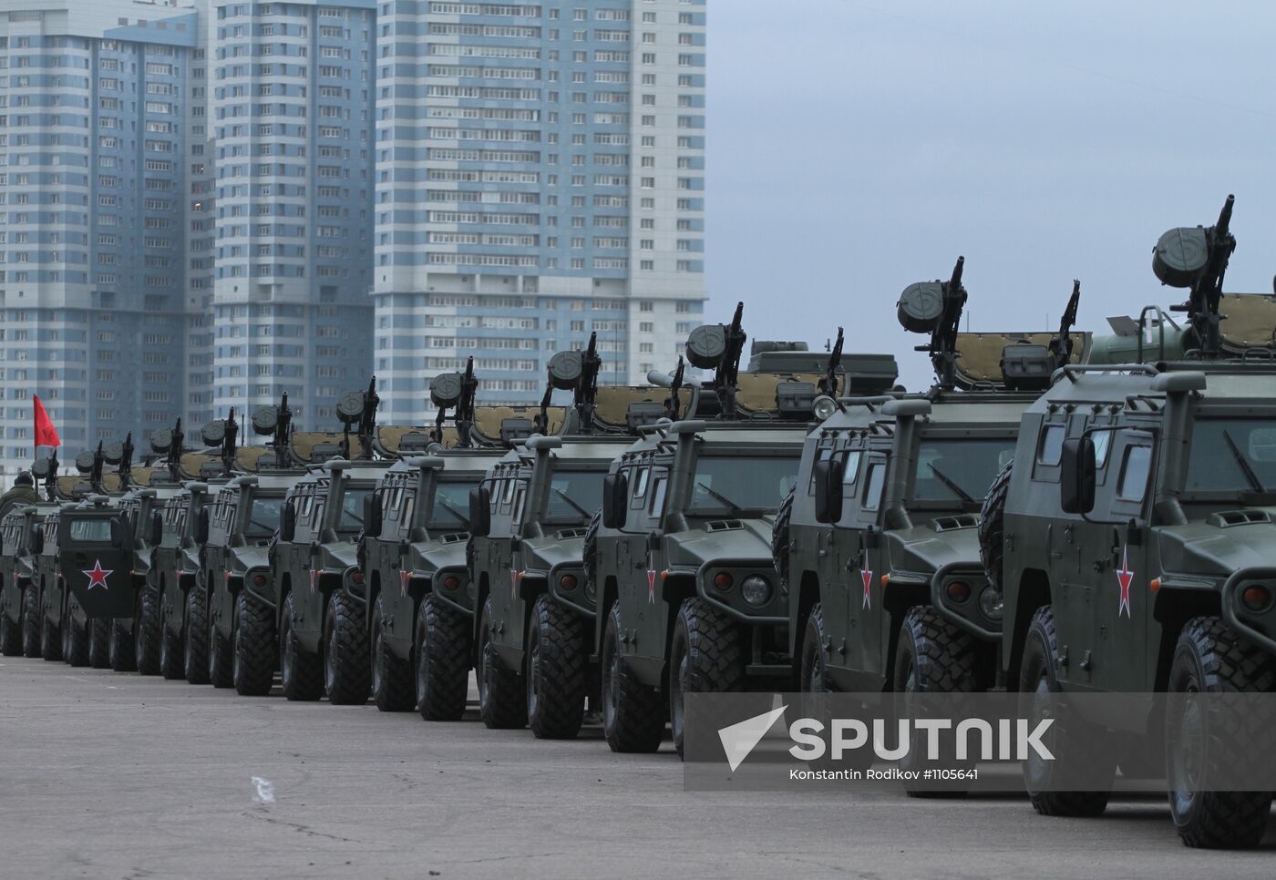 Military equipment on Khodynka field