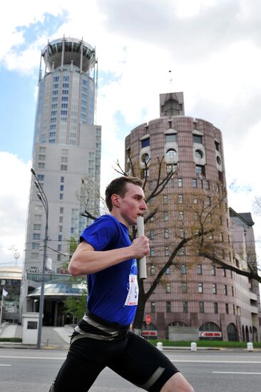 Athletic relay race on the Garden Ring
