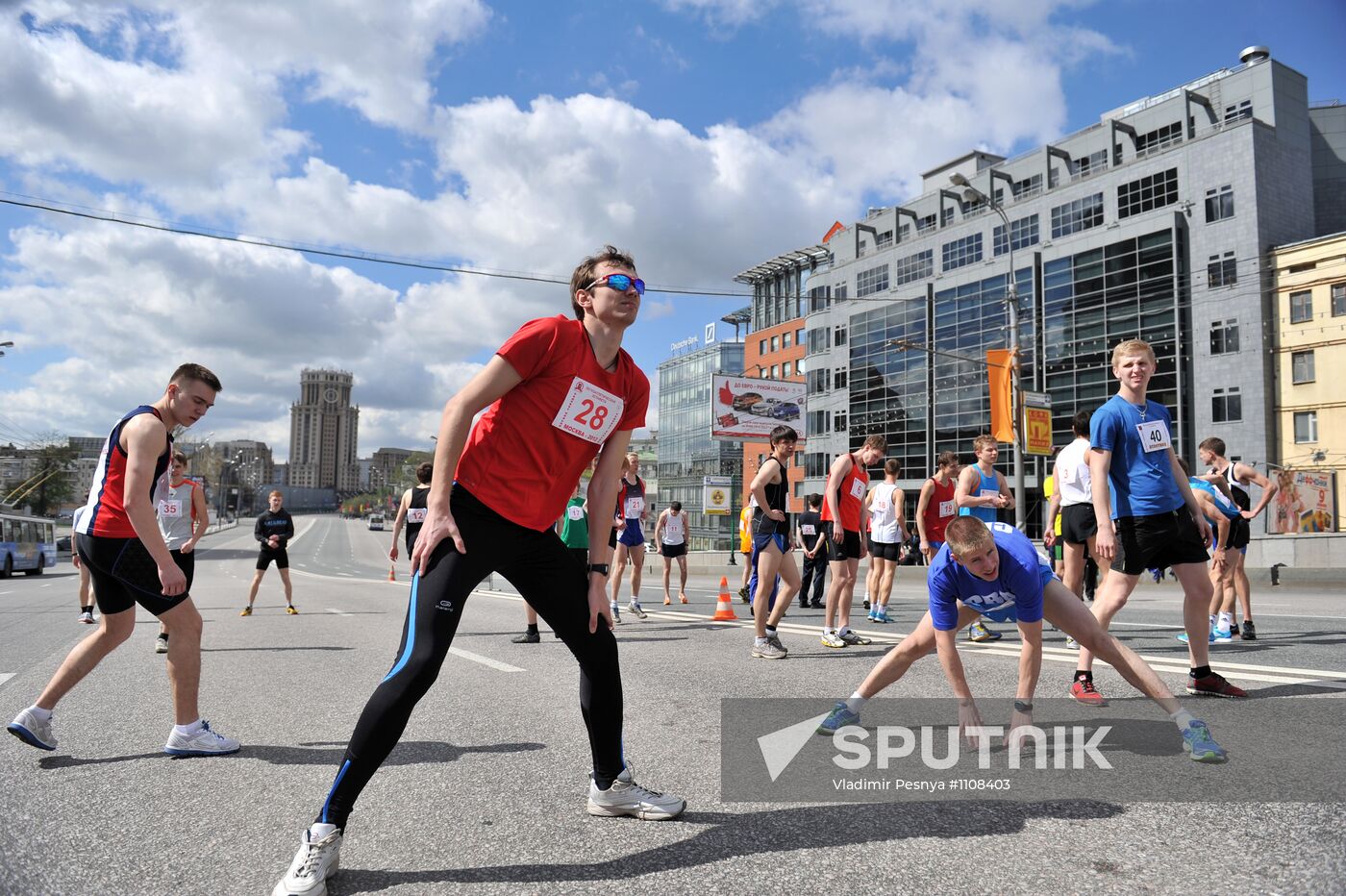 Athletic relay race on the Garden Ring