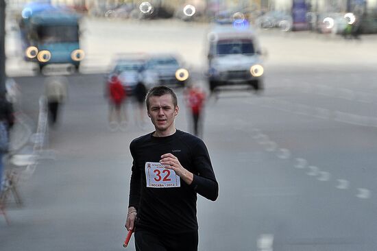 Athletic relay race on the Garden Ring