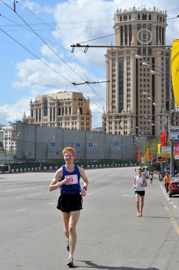 Athletic relay race on the Garden Ring