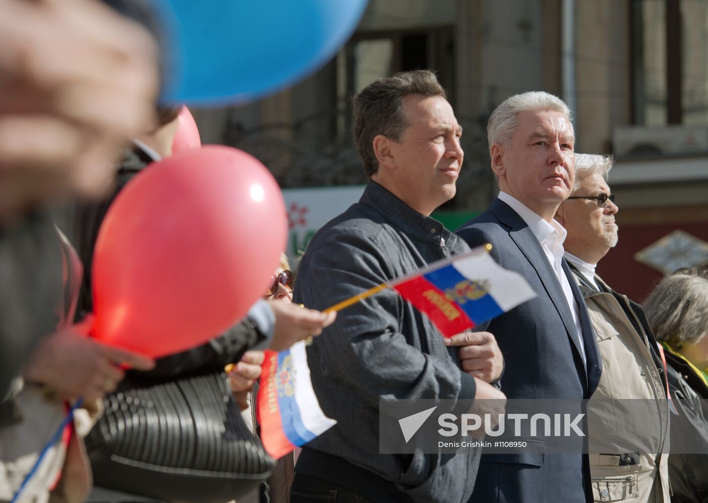 Sergei Sobyanin participates in May Day rally held by Unions