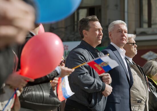 Sergei Sobyanin participates in May Day rally held by Unions