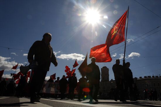 May Day rallies in St Petersburg