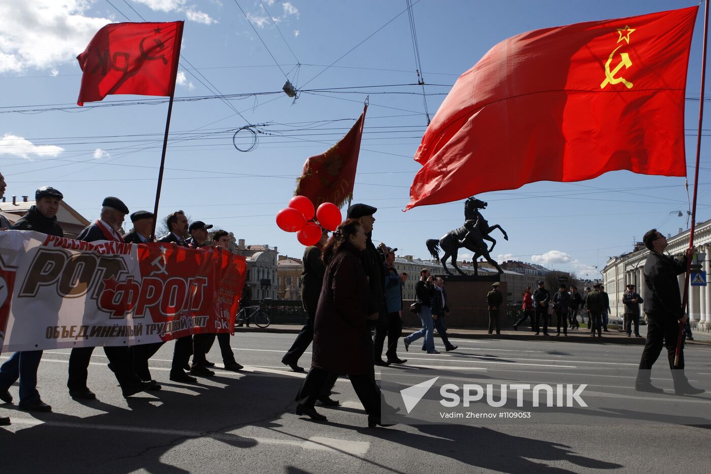 May Day rallies in St Petersburg