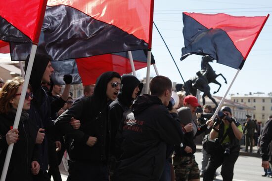 May Day rallies in St Petersburg