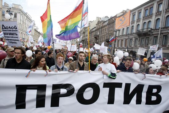 May Day rallies in St Petersburg