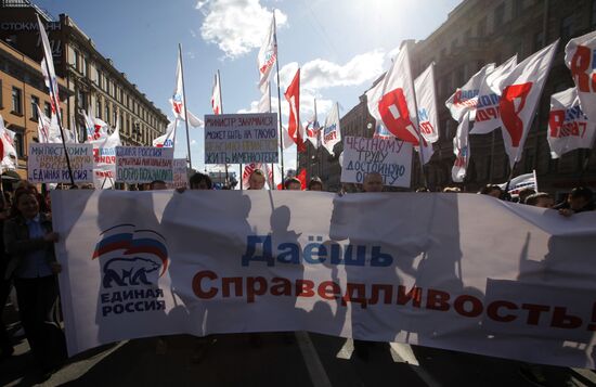 May Day rallies in St Petersburg