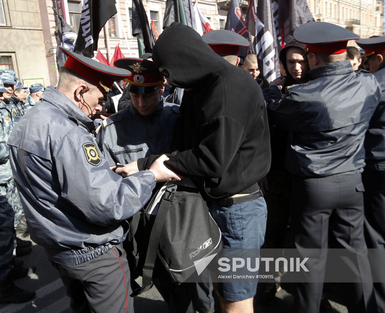 May Day rallies in St Petersburg