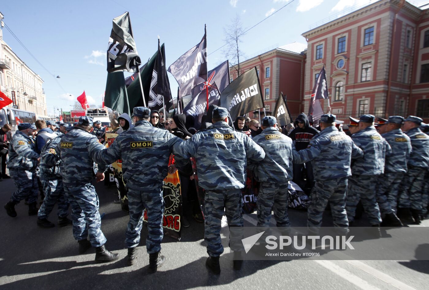 May Day rallies in St Petersburg