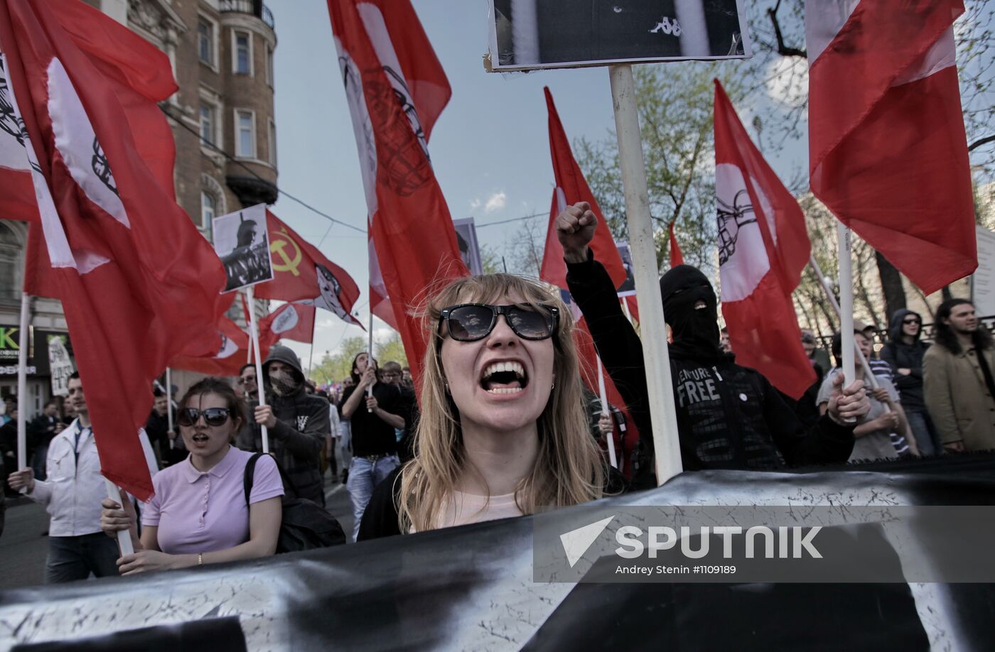 Left March rally on Trubnaya Ploshchad