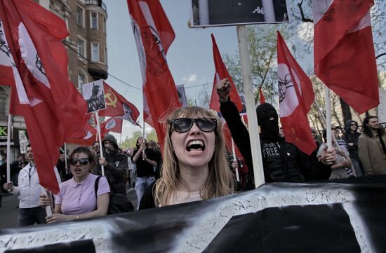 Left March rally on Trubnaya Ploshchad