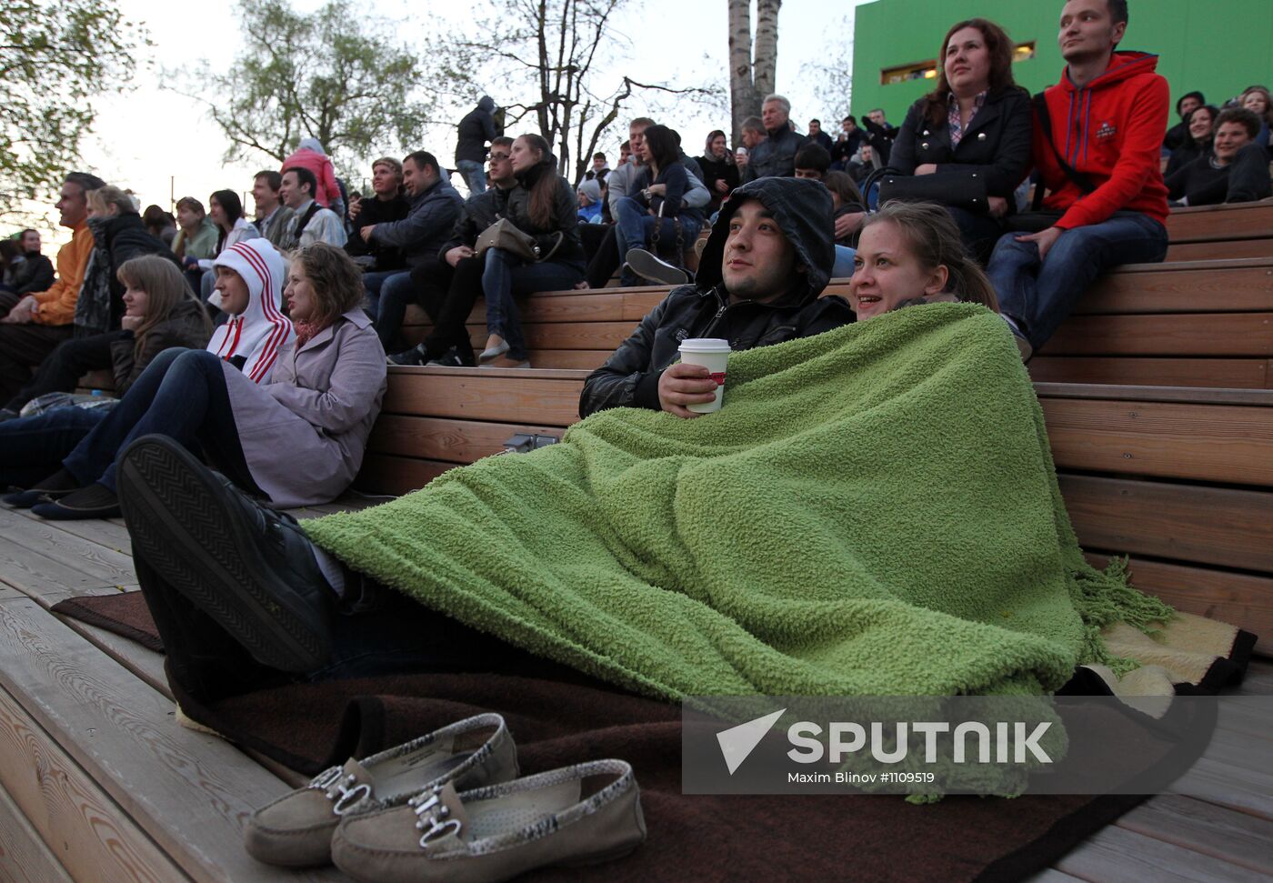 Audience at Pioneer movie theater in Gorky Park