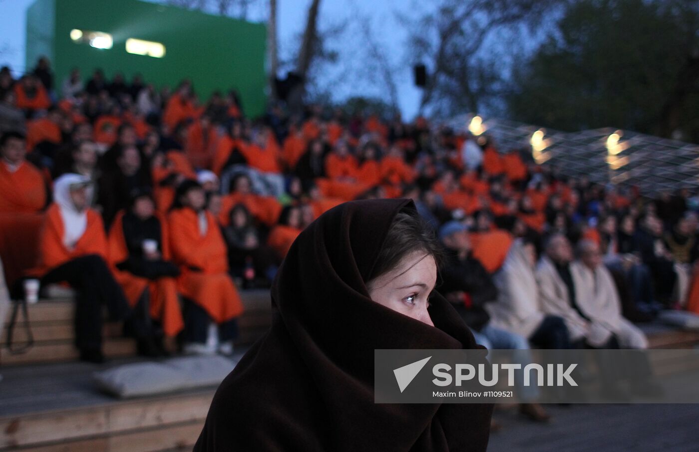 Audience at Pioneer movie theater in Gorky Park