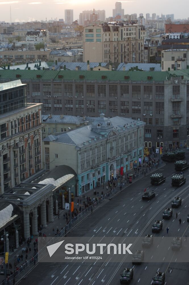 Rehearsal for Victory Day parade on Red Square